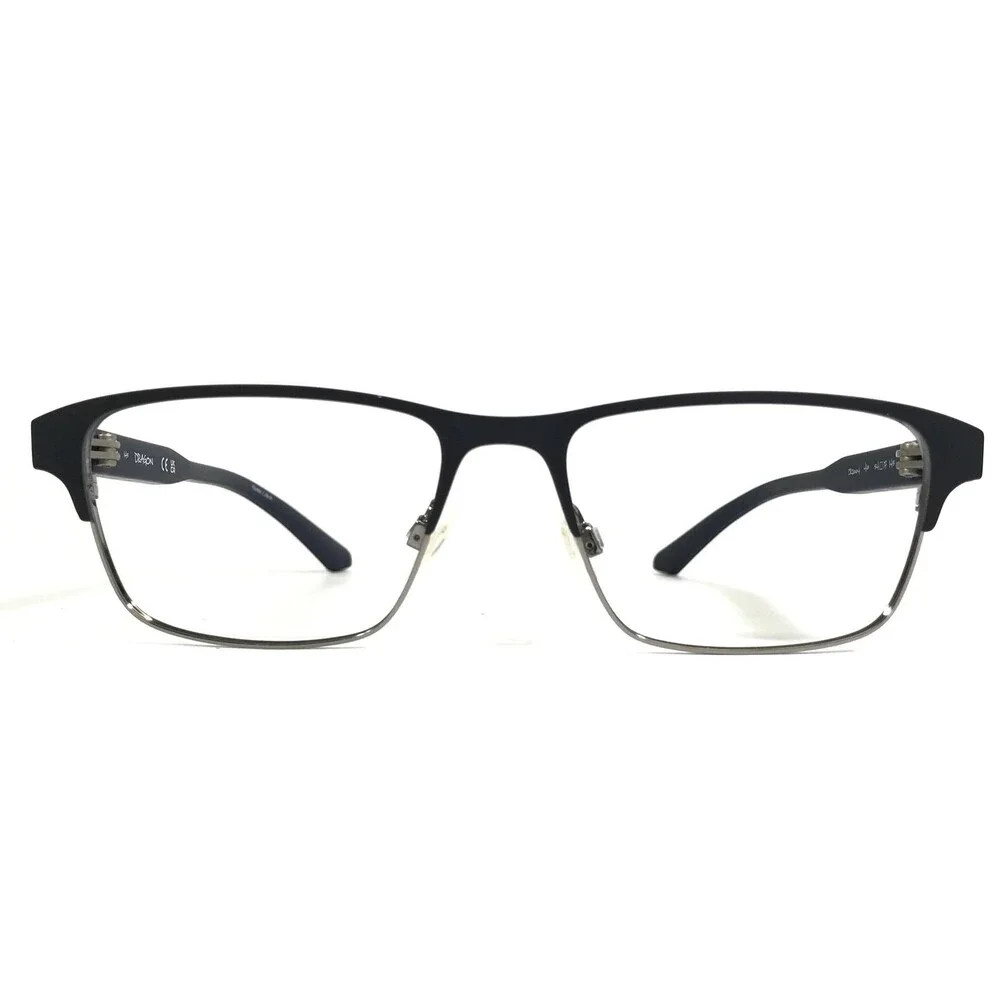 Dragon Eyeglasses Frames DR2004 410 Blue Silver Rectangle Full Rim 54-17-145